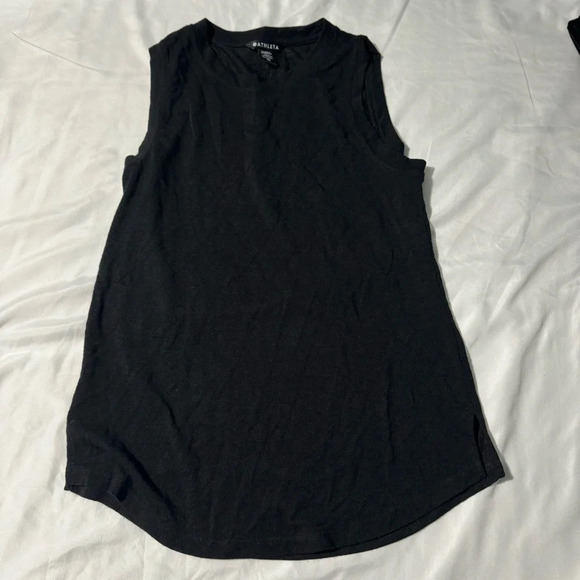 Athleta Tank Burnout Black Cotton Size XS - Picture 1 of 8